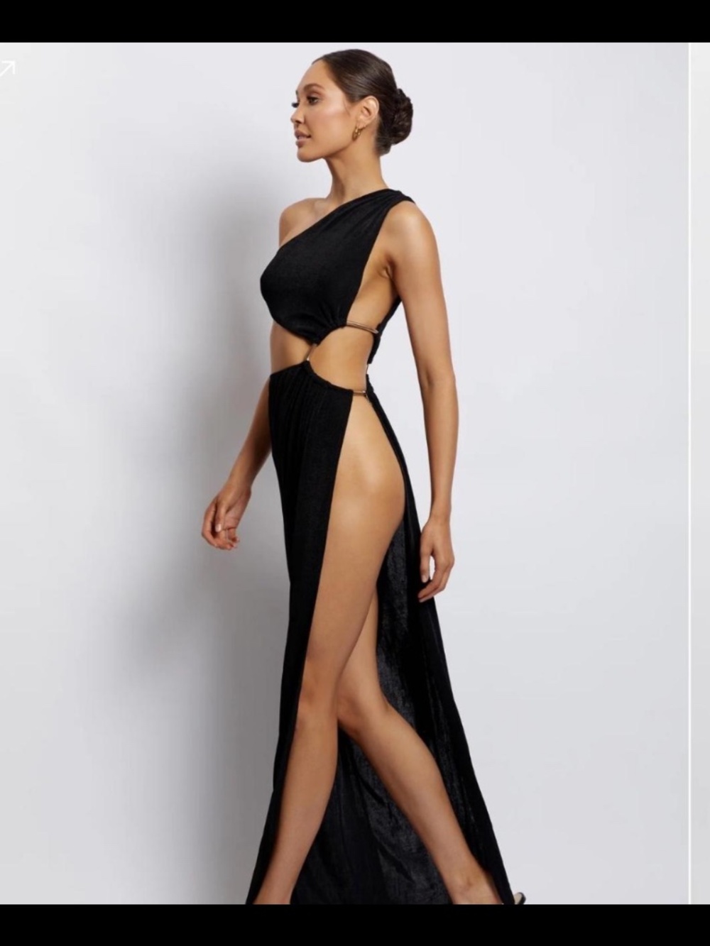 Meshki ruched side cutout maxi dress size xs - Picture 4 of 8